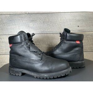 Timberland 6859A HELCOR Black Leather 6 Inch Boots Men Size 11.5 Prima Loft 400
